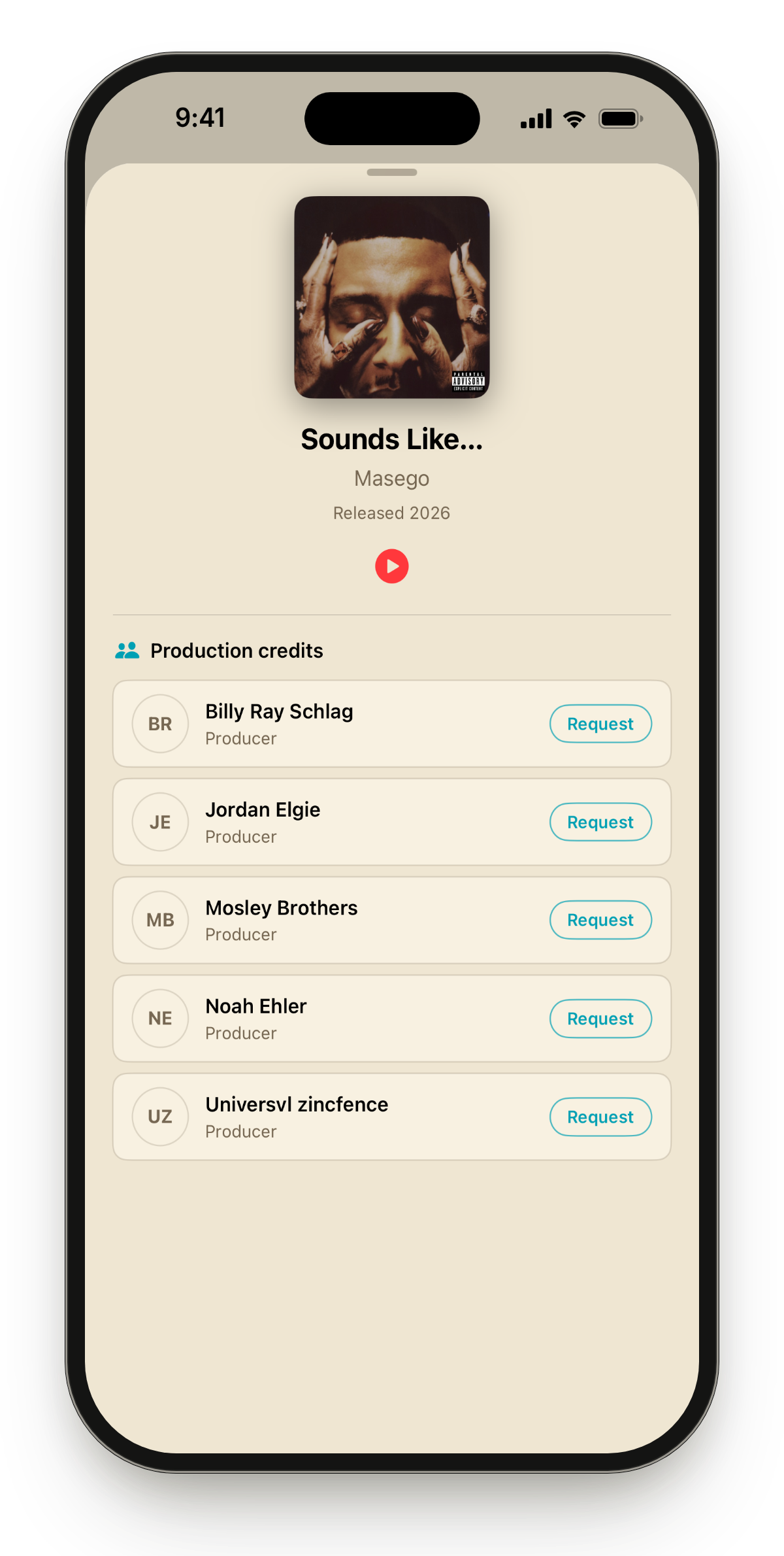 ProducerTrackr app screenshot